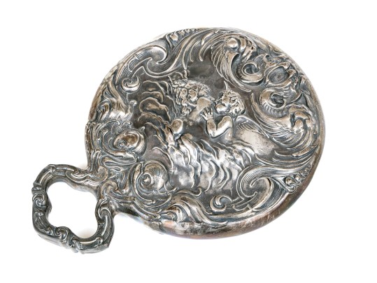 Sterling Silver Mounted Hand Vanity Mirror