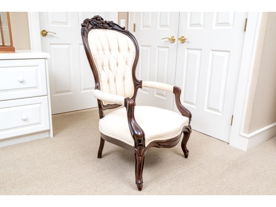 Antique 19th C. Rosewood Gentlemans Parlor Armchair