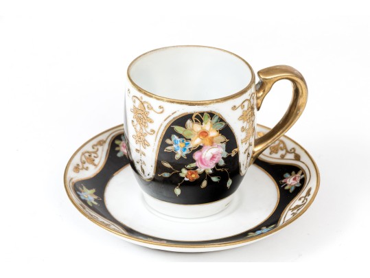 Japanese Hand-Painted Demitasse Set, Fifteen Pieces
