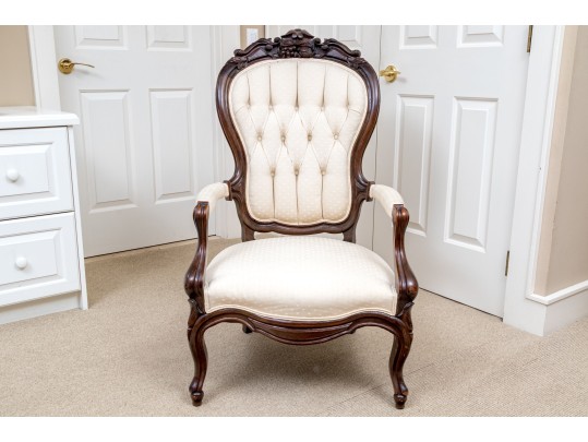 Antique 19th C. Rosewood Gentlemans Parlor Armchair
