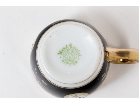 Japanese Hand-Painted Demitasse Set, Fifteen Pieces