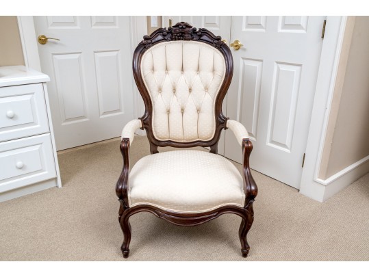 Antique 19th C. Rosewood Gentlemans Parlor Armchair