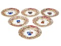 Set Of Six Capodimonte Hand-Painted Heraldic Plates