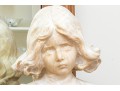 Signed Solo, Italian Alabaster Bust Of A Young Girl On Base