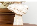 Signed Solo, Italian Alabaster Bust Of A Young Girl On Base