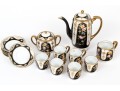 Japanese Hand-Painted Demitasse Set, Fifteen Pieces