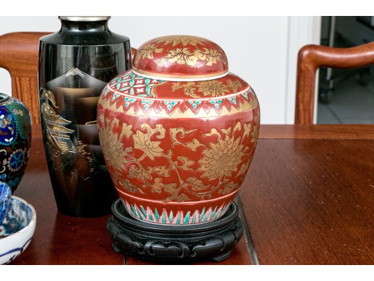 Decorative Asian Collection Of Cloisonne, Mixed Metal, And Porcelain