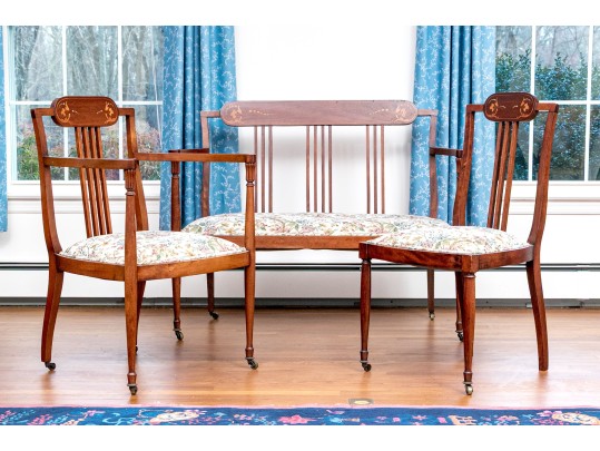 Suite Of Three Edwardian Mahogany Seating