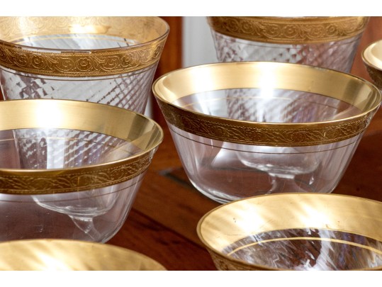 Twenty-Six Piece Gold Encrusted Stemware