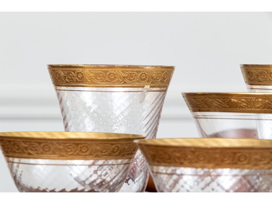 Twenty-Six Piece Gold Encrusted Stemware
