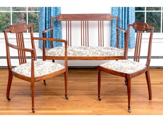 Suite Of Three Edwardian Mahogany Seating