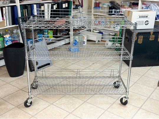 Metal Storage Cart On Casters