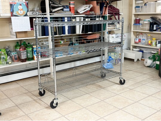 Metal Storage Cart On Casters