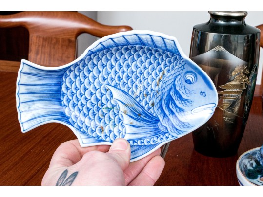 Decorative Asian Collection Of Cloisonne, Mixed Metal, And Porcelain