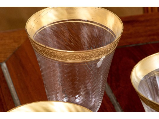 Twenty-Six Piece Gold Encrusted Stemware
