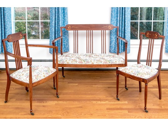 Suite Of Three Edwardian Mahogany Seating