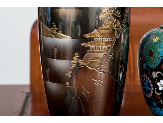 Decorative Asian Collection Of Cloisonne, Mixed Metal, And Porcelain