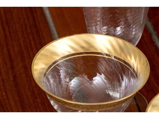 Twenty-Six Piece Gold Encrusted Stemware