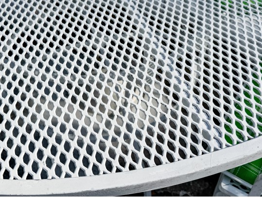 Cast Aluminum Outdoor Dining Table With Six Armchairs