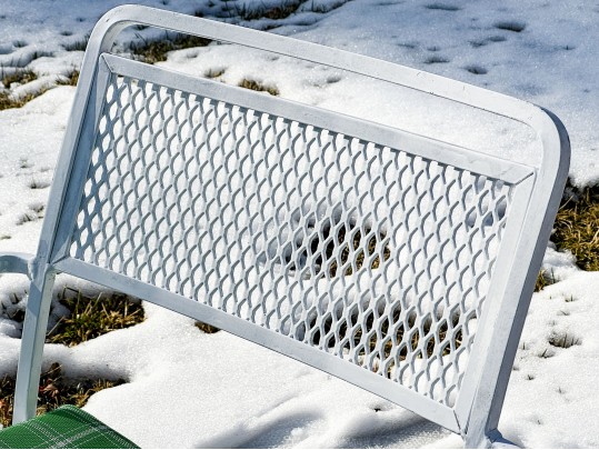 Cast Aluminum Outdoor Dining Table With Six Armchairs