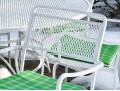 Cast Aluminum Outdoor Dining Table With Six Armchairs