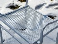 Cast Aluminum Outdoor Dining Table With Six Armchairs