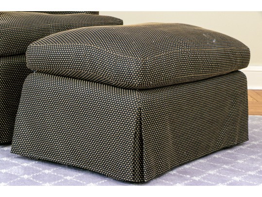 Custom Upholstered Club Chair With Ottoman