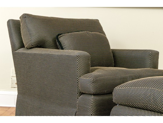 Custom Upholstered Club Chair With Ottoman