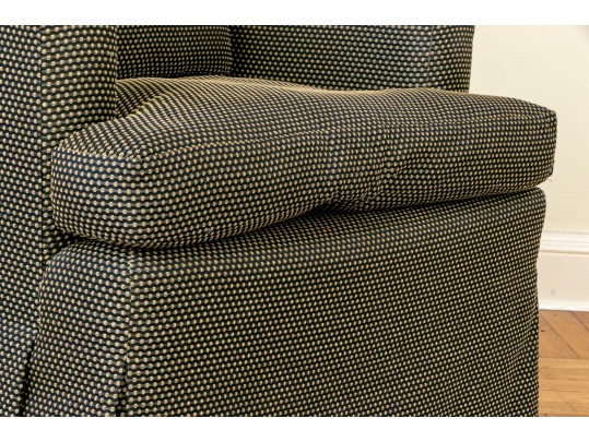 Custom Upholstered Club Chair With Ottoman