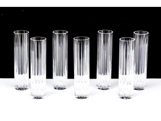 Seven Baccarat Crystal Fluted Bud Vases