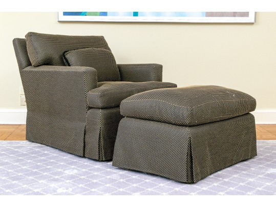Custom Upholstered Club Chair With Ottoman