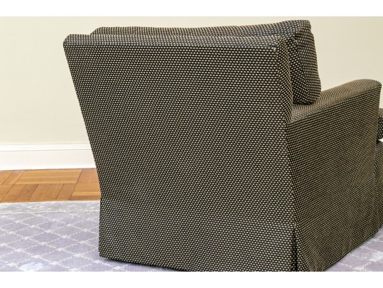 Custom Upholstered Club Chair With Ottoman