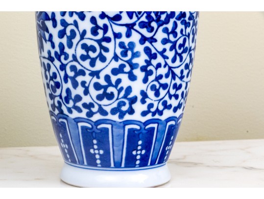 Pair Of Chinese Blue And White Porcelain Vases, 20th C.