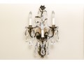 Pair Of Cut Crystal Three Light Wall Sconces