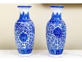 Pair Of Chinese Blue And White Porcelain Vases, 20th C.