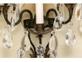 Pair Of Cut Crystal Three Light Wall Sconces