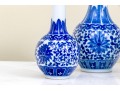 Collection Of Six Chinese Blue And White Porcelain Bottle Vases