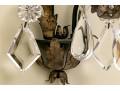 Pair Of Cut Crystal Three Light Wall Sconces