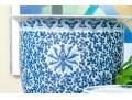 Collection Of Five Chinese Blue And White Porcelain Planters On Underplates