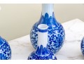 Collection Of Six Chinese Blue And White Porcelain Bottle Vases