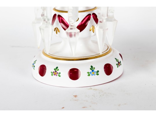 Bohemian Cut To Clear Czech Glass Candle Holders