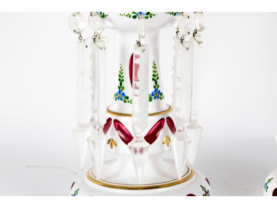 Bohemian Cut To Clear Czech Glass Candle Holders