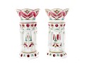 Bohemian Cut To Clear Czech Glass Candle Holders