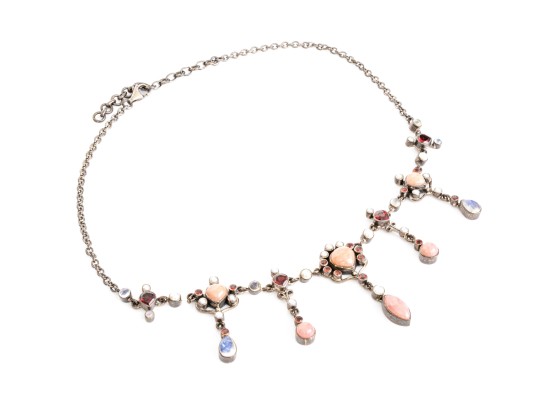 Collection Of Assorted Sterling Silver Garnet Motif Jewelry Pieces