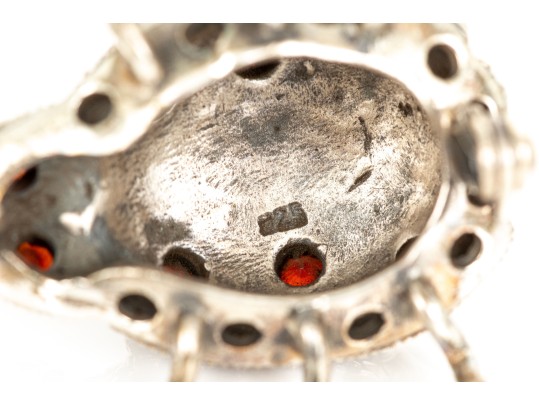 Collection Of Assorted Sterling Silver Garnet Motif Jewelry Pieces