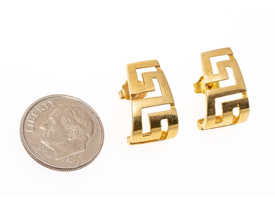 14k Yellow Gold Fabulous Greek Key Patterned 