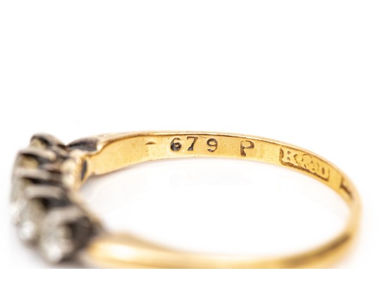 14k Gold Vintage Diamond Set Band Ring, App. 0.36 TCW, Size 5.75