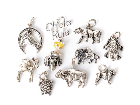 Fun Assorted Collection Of Sterling And Silverplate Creature Motif Charms