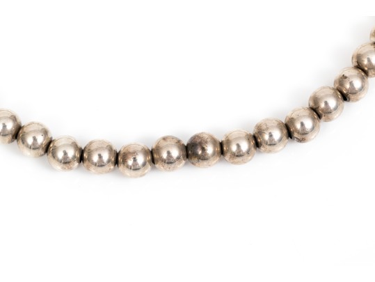 Sterling Silver Elegant Bead Necklace, 8mm