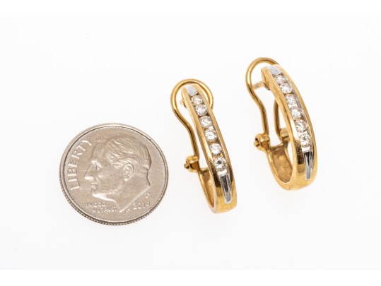 14k Yellow Gold Channel Set Diamond 